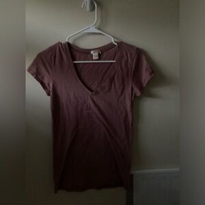 Rozzolo ladies rose pink v neck tee shirt